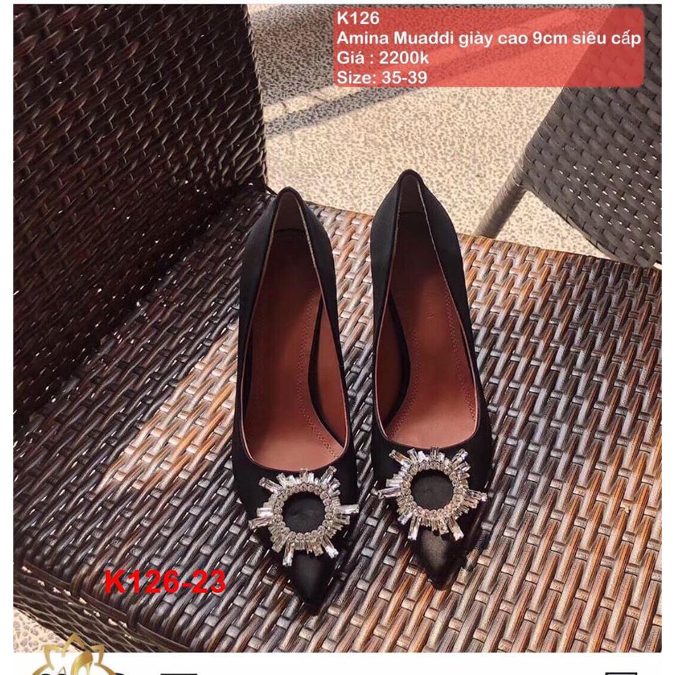K126-23 Amina Muaddi giày cao 9cm siêu cấp