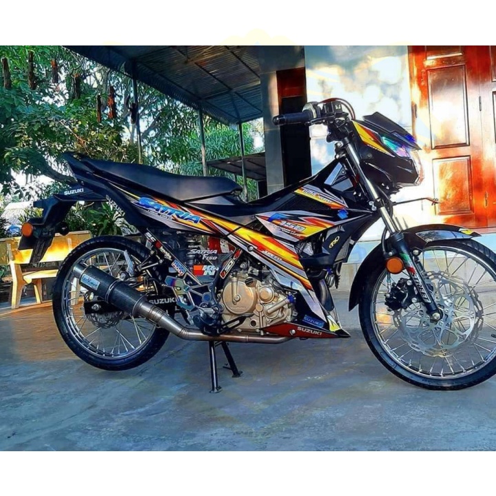 ( Quí khách vui lòng mang ra tiệm cho thợ dán ) Tem satria fi đen