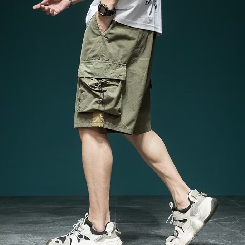 Quần Short Kaki Dáng Rộng Nhiều Túi Thời Trang Mùa Hè Cho Nam Size M-3XL