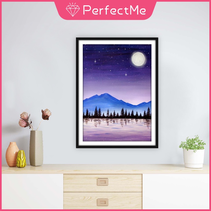 Bộ Tranh Đính Đá Tự Làm 30x40cm Hình Hoàng Hôn Đẹp Mắt