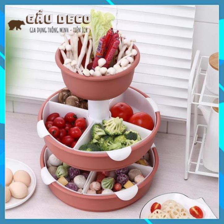 ✅FREESHIP✅ Khay 3 tầng để rau ăn lẩu