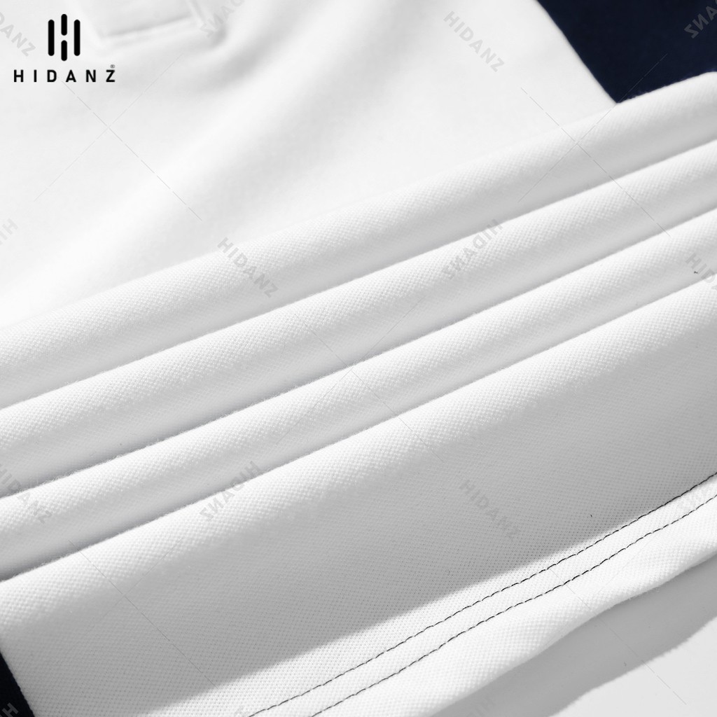 Áo Polo nam cổ bẻ HIDANZ vải cotton thoáng mát,không nhăn,sang trọng-lịch lãm Xanh Đen Mix Trắng form Slim Fit - PL.XT02 | BigBuy360 - bigbuy360.vn