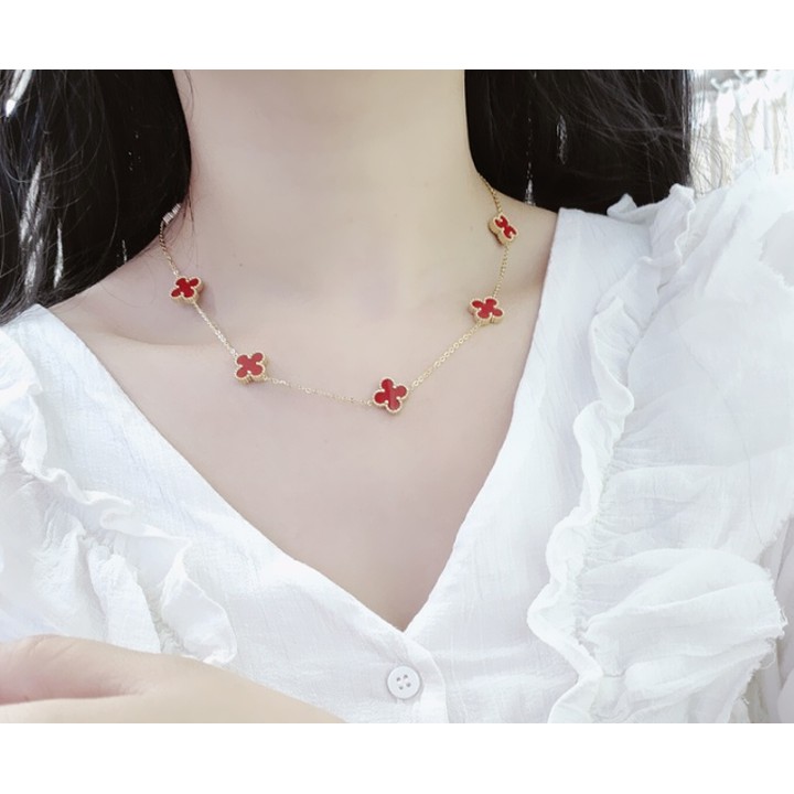DÂY CHUYỀN TITAN CHUỖI HOA 4 CÁNH siêu đẹp, bền màu, chuẩn thời trang