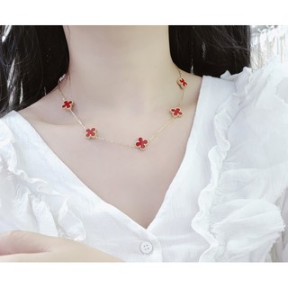 DÂY CHUYỀN TITAN HOA 4 CÁNH ĐỎ THƯƠNG HIỆU XINH XẮN ĐÁNG YÊU TN145