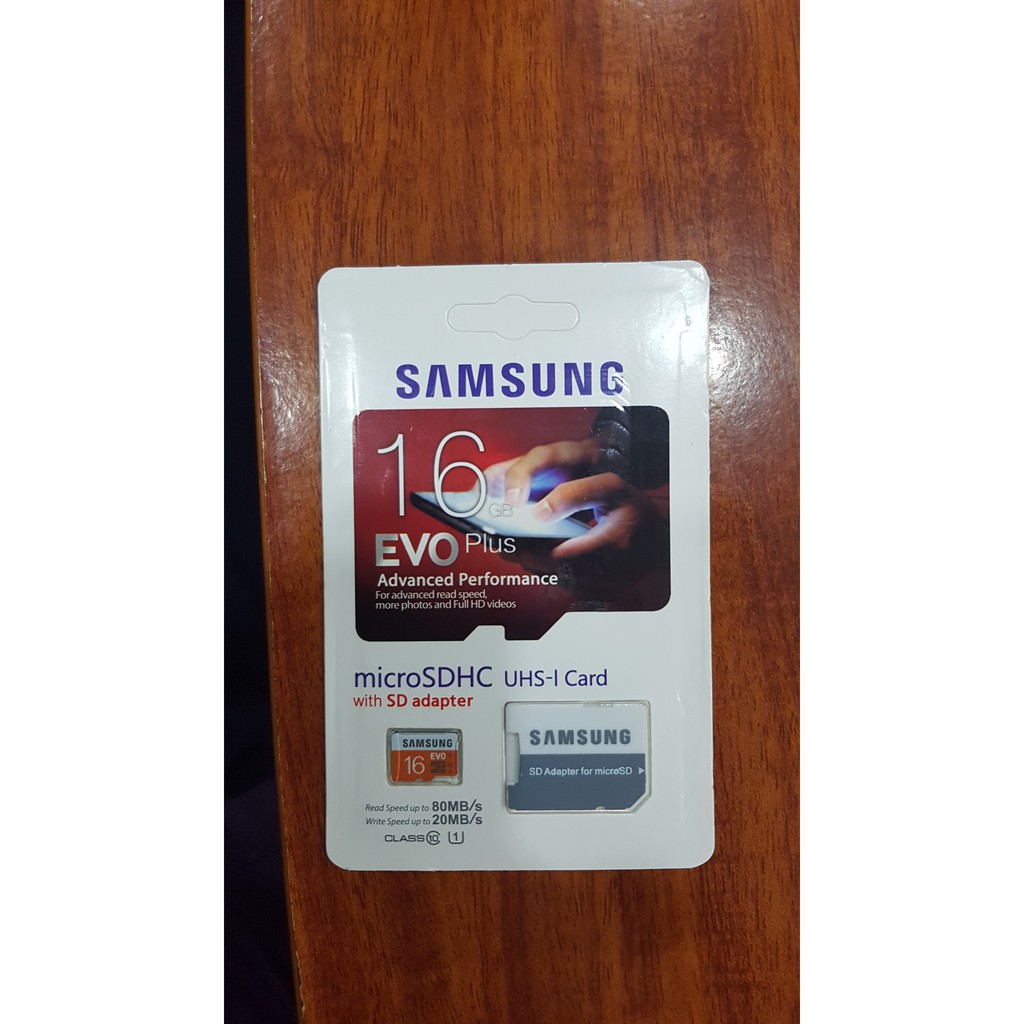 Thẻ nhớ Micro SD Samsung Evo plus 16GB (Kèm Adapter)