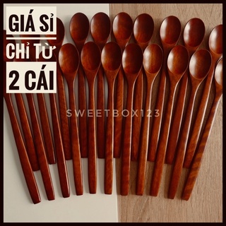 Muỗng Gỗ Giá Sỉ Tặng Khách Hàng Khuấy Mật Ong Saffron Cà Phê - Thìa Gỗ Nhãn Xuất Hàn Xử Lý Chống Thấm Nước An Toàn