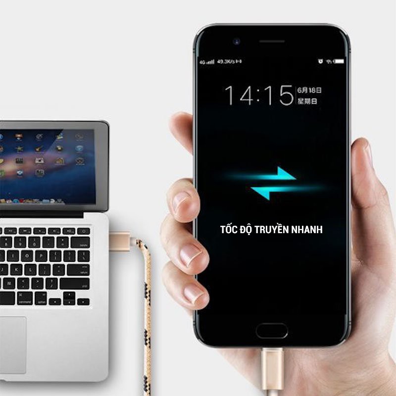 [HÀNG CÓ SẴN] Cáp Sạc Điện Thoại Di Động Thích Hợp Cho Điện Thoại Iphone X 11 12 Samsung HuaweiVivo Cáp Sạc Sợi Nylon C3