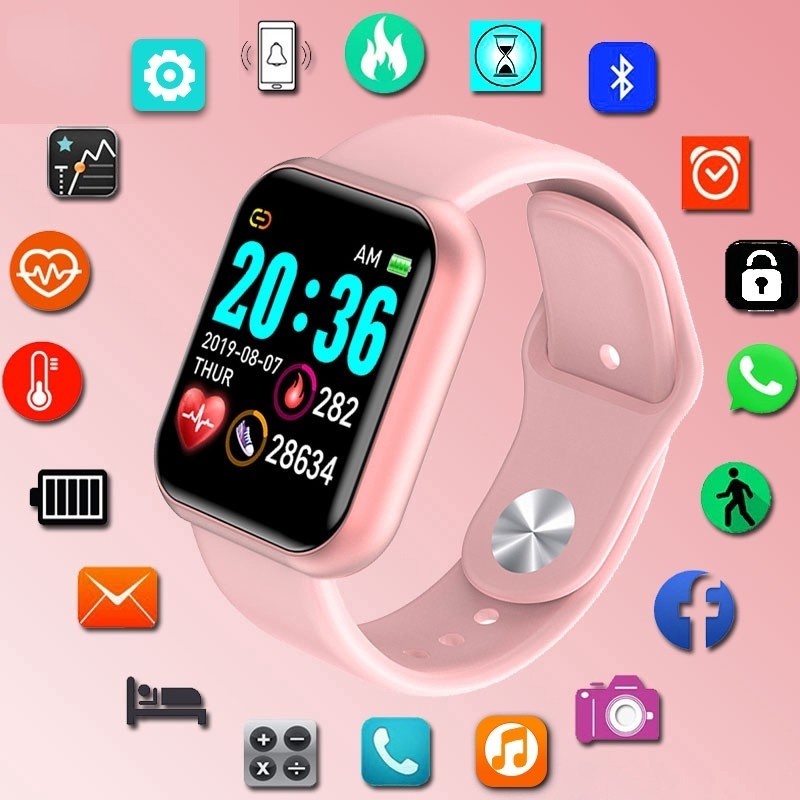 Đồng Hồ Thông Minh SmartWatch Y68 D20 Bluetooth USB Với Trái Tim Màn Hình Cho Iphone Và Android ]