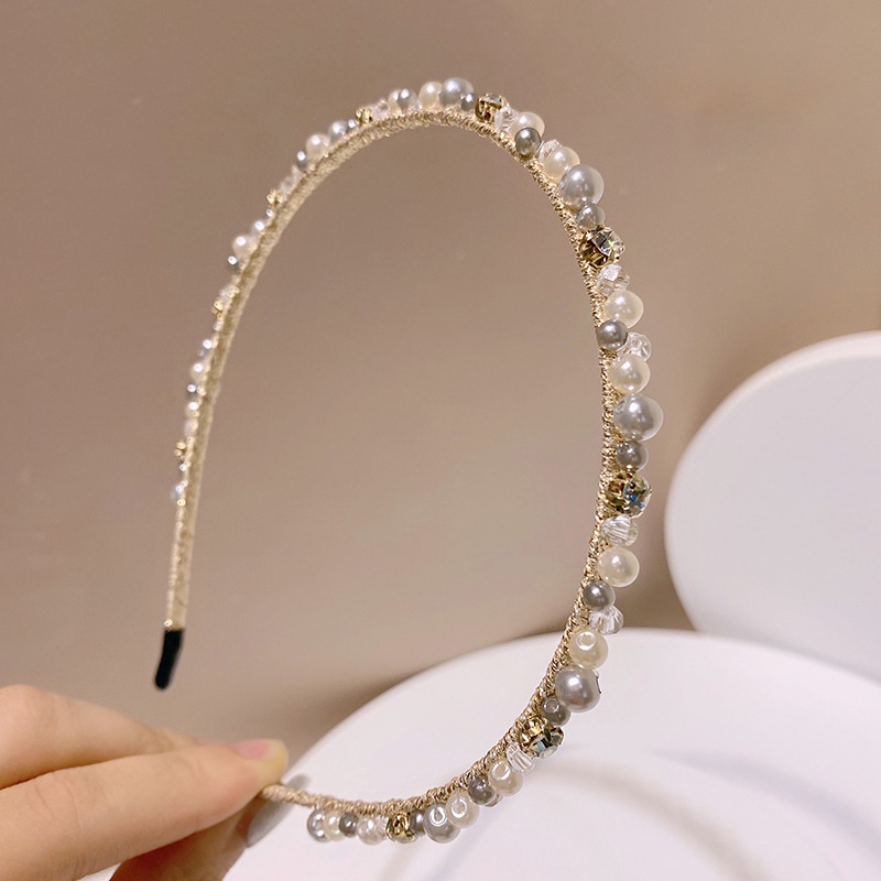 Băng Đô Cài Tóc Đính Đá Và Ngọc Trai Nhân Tạo Sang Trọng