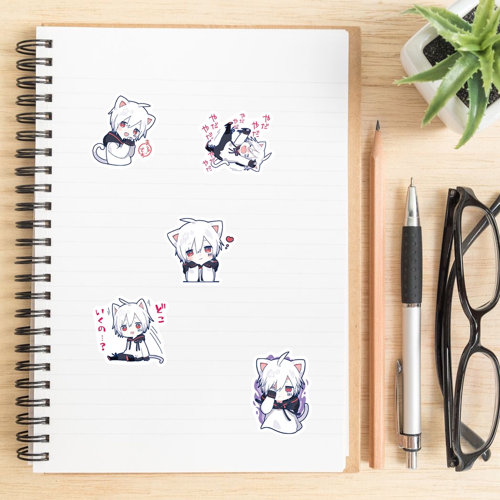 Bộ 65 Miếng Dán Hình Cậu Bé Shota Dễ Thương Dùng Trang Trí Vali/Laptop/Điện Thoại