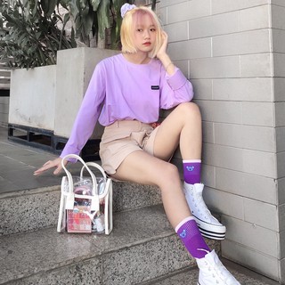 Usthebasic - Áo thun trơn tay dài Unisex Basic