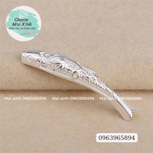 Cá Chép Đặc Đại Ngư Khắc Hoa Sen - phụ kiện xâu vòng tay nam nữ, charm phối vòng tay phong thuỷ handmade tự làm