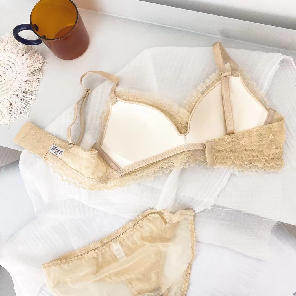 Áo lót nữ phối ren mút mỏng nâng ngực tạo khe ANM-25