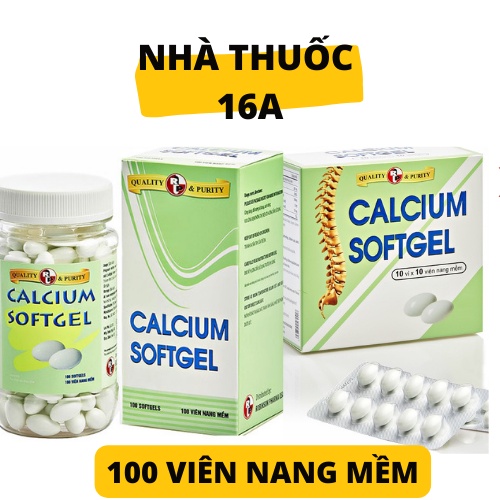 CALCIUM SOFTGEL - HỖ TRỢ BỔ SUNG CALCI (CANXI) HIỆU QUẢ - GIÁ ƯU ĐÃI - HỘP 10 VỈ x 10 VIÊN