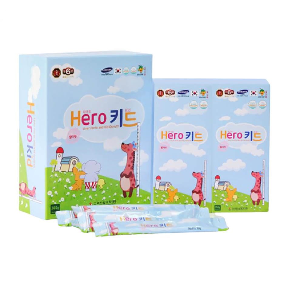 Hero Kid -Hỗ trợ hấp thu canxi, cần thiết cho sự phát triển của xương.  Hỗ trợ hạn chế nguy cơ loãng xương.