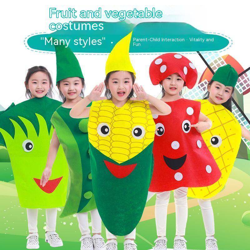 Children's environmental protection clothing Children's fashion show Fruit and vegetable performance clothing Halloween children's clothing