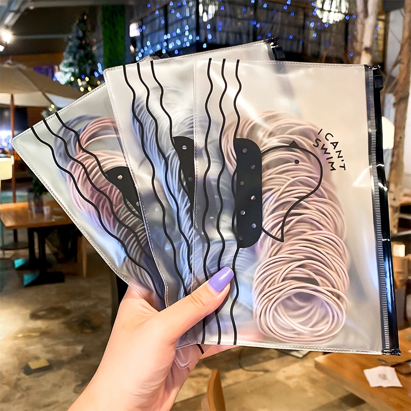 Set 100 dây cột tóc co giãn nhiều màu phong cách thời trang cho nữ