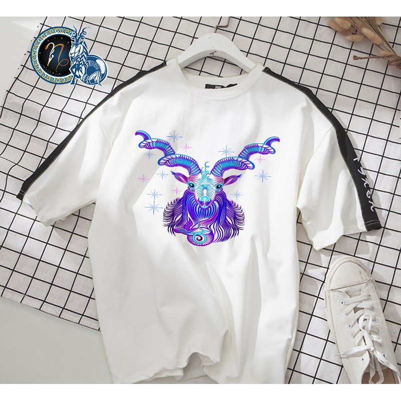 Áo thun Cotton Unisex - Cung Hoàng Đạo - Cung Ma Kết - Hoa văn cung ma kết