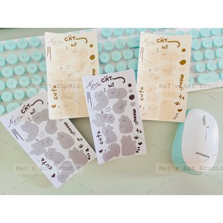 1 TỜ STICKER NHÃN DÁN HÌNH MÈO DỄ THƯƠNG trang trí bàn học, tủ đồ,..