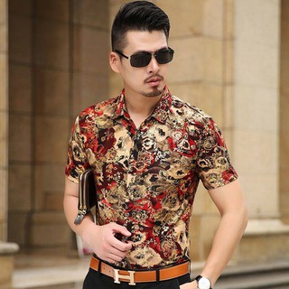 Sơ Mi Nam Tay Ngắn In Hình Thời Trang Trẻ Trung