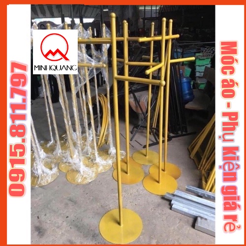 Kệ treo quần áo - khung giá kệ treo mẫu livestream, chụp hình kiểu dáng 2 tầng mạ vàng sang chảnh, gọn nhẹ cao 1m6