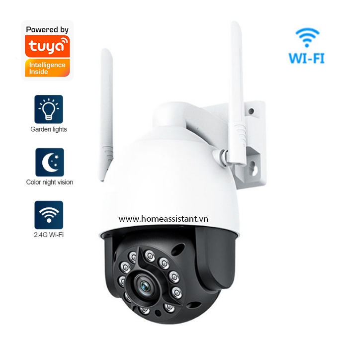 Camera Wifi Tuya Ngoài Trời 1080P Tích Hợp Đèn Pha Nhìn Đêm TY03