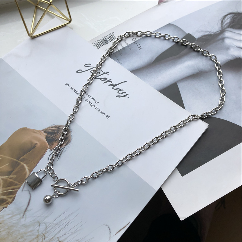 Vòng cổ dây xích có khóa chuông phong cách Harajuku đường phố cá tính quyến rũ thời trang cho nữ