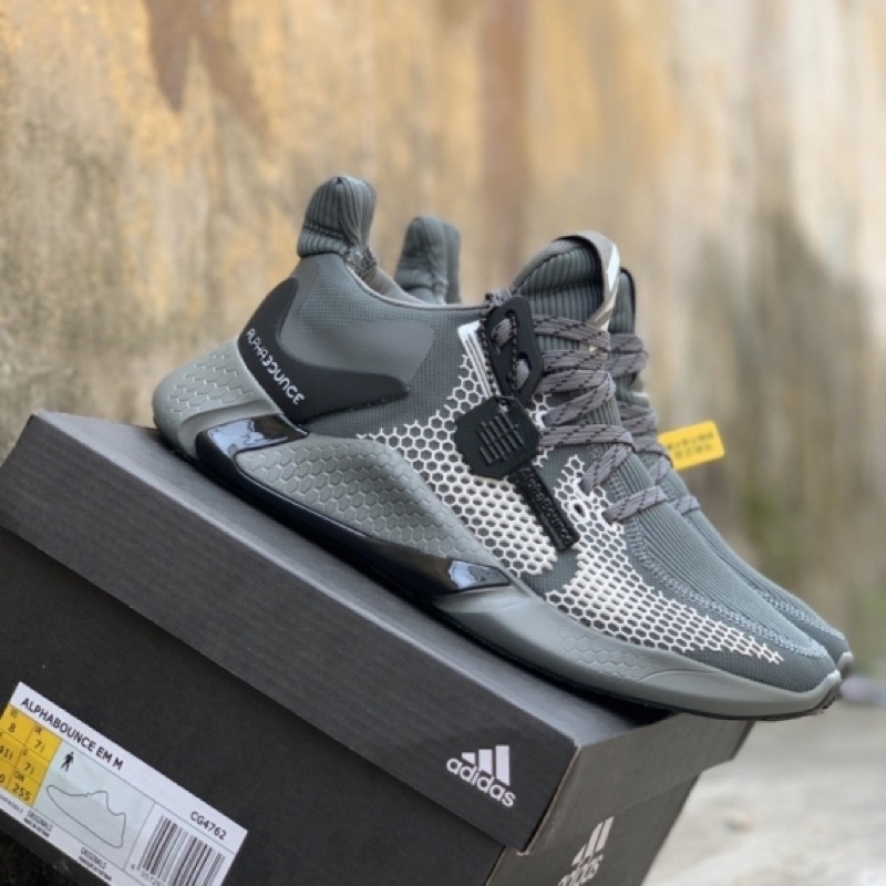 Giày thể thao sneaker Alphabounce Shoes 2020 mầu xám pha đen chất lượng mềm mịn siêu nhẹ