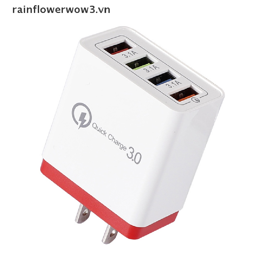 Củ sạc nhanh gắn tường 4 cổng usb QC 3.0