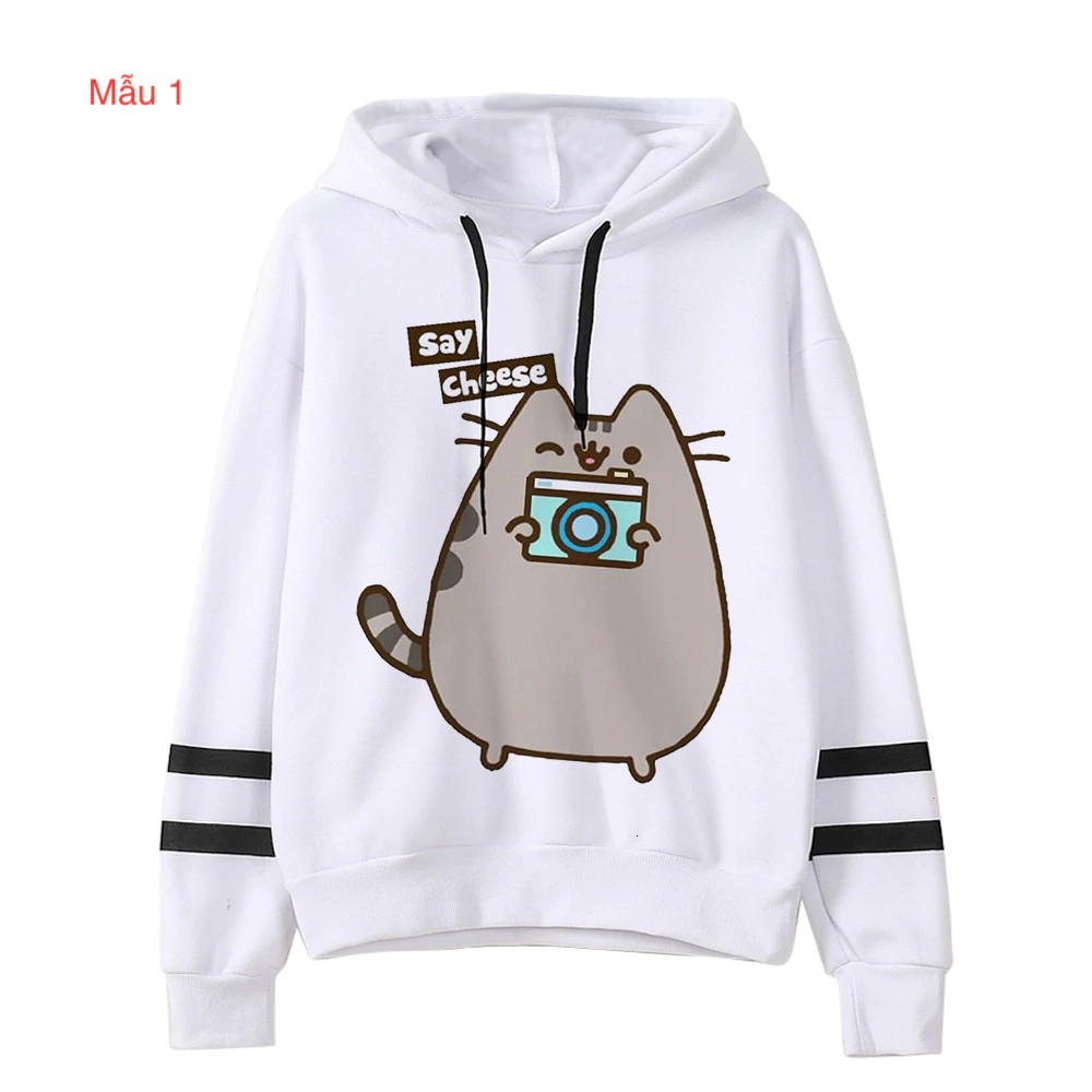 Áo Hoodie Nữ form rộng 💝Cotton Nỉ da cá (Kèm hình thật chất áo có Logo Thương hiệu) 💝 Item chú mèo
