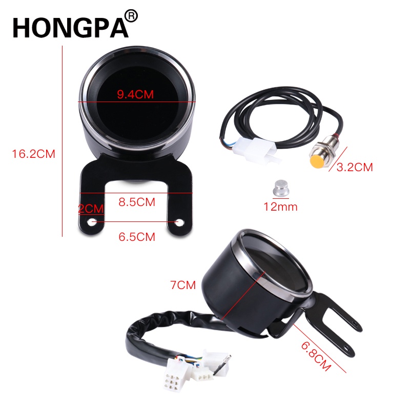 Đồng hồ đo tốc độ nước 12000rpm màn hình LCD đa năng cho xe máy