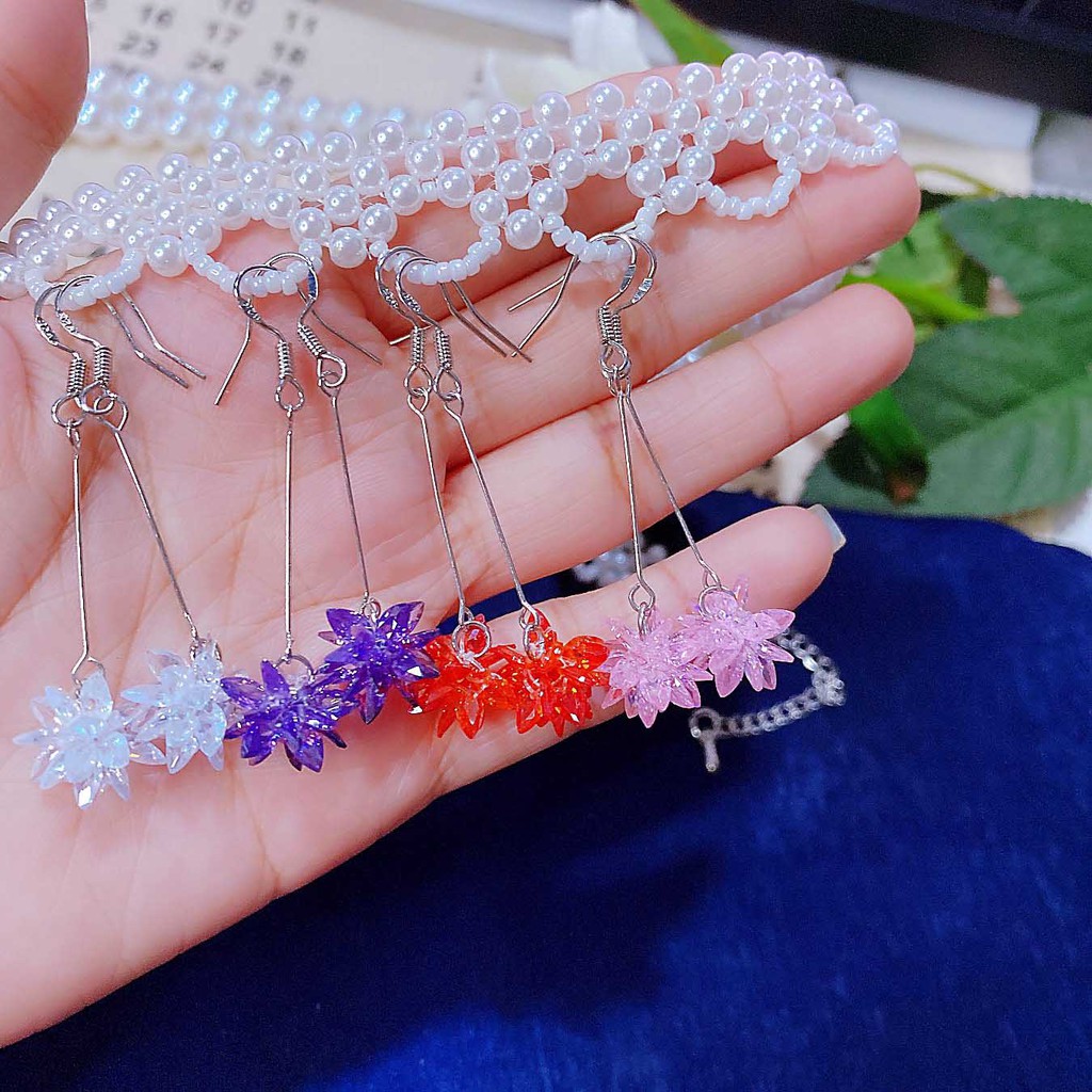 BÔNG TAI PHA LÊ NHIỀU MÀU - MELY 1096