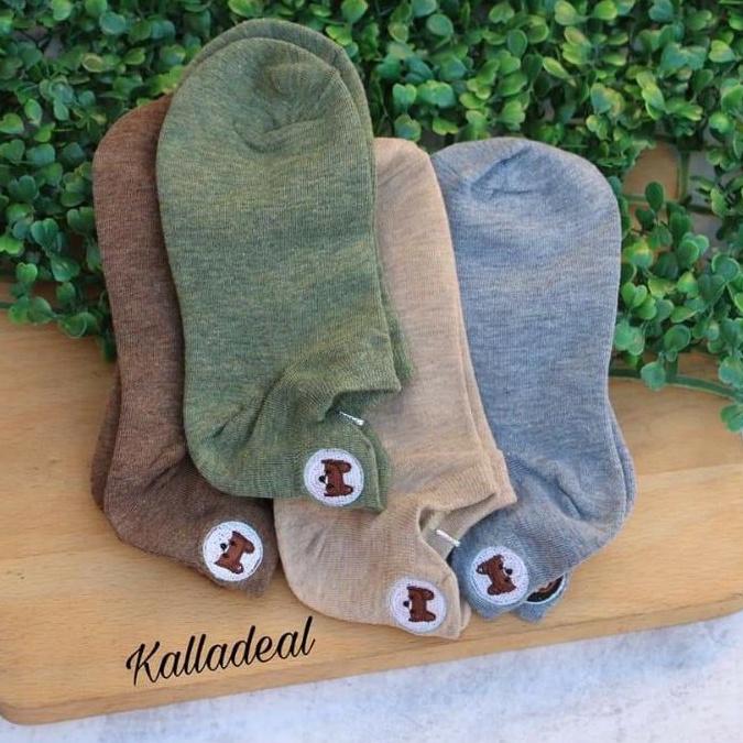 Tất Hoạt Hình Thêu Sau Gót Cổ Ngắn