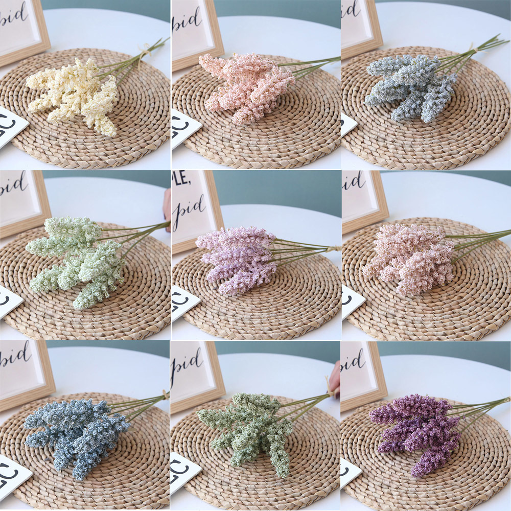 Set 6 Cành Hoa Mini Nhân Tạo Trang Trí Nội Thất