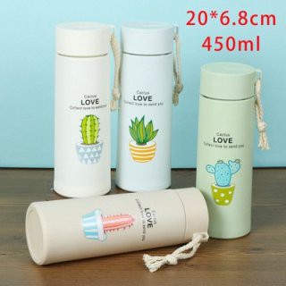 Bình nước giữ nhiệt 450ml họa tiết xương rồng giá rẻ