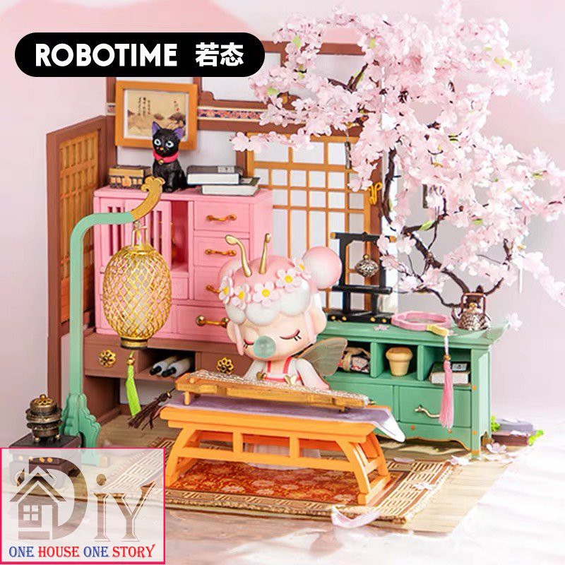 (Kèm BÚP BÊ NANCI)Mô hình nhà búp bê lắp ráp bằng gỗ DIY SAKURA PAVILION -Robotime-Quà tặng sinh nhật giáng sinh cho bạn