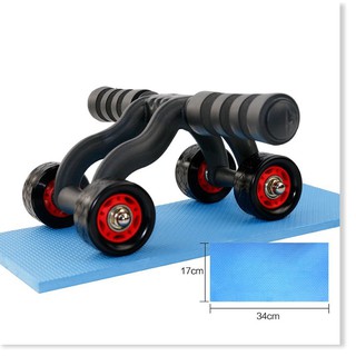 Con lăn tập bụng 4 bánh cao cấp (Tặng kèm thảm) dụng cụ tập thể dục con lăng 4 bánh làm săn chắc cơ thể Hồ Chí Minh