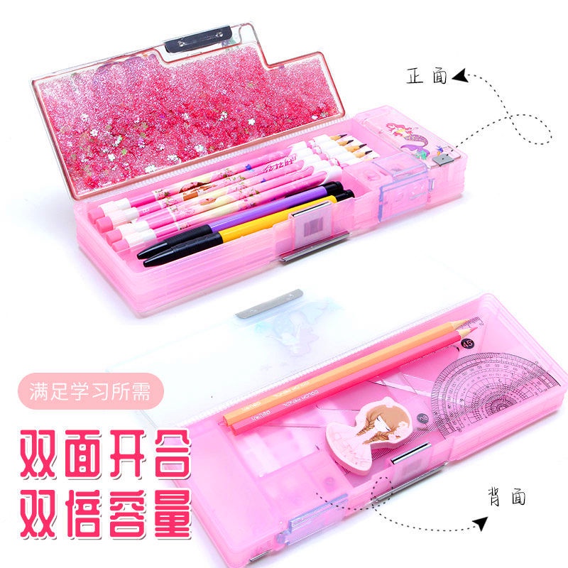 Hộp Đựng Bút Đa Năng Hình Kỳ Lân Phối Cát Lún Xinh Xắn Cho Bé Ốp