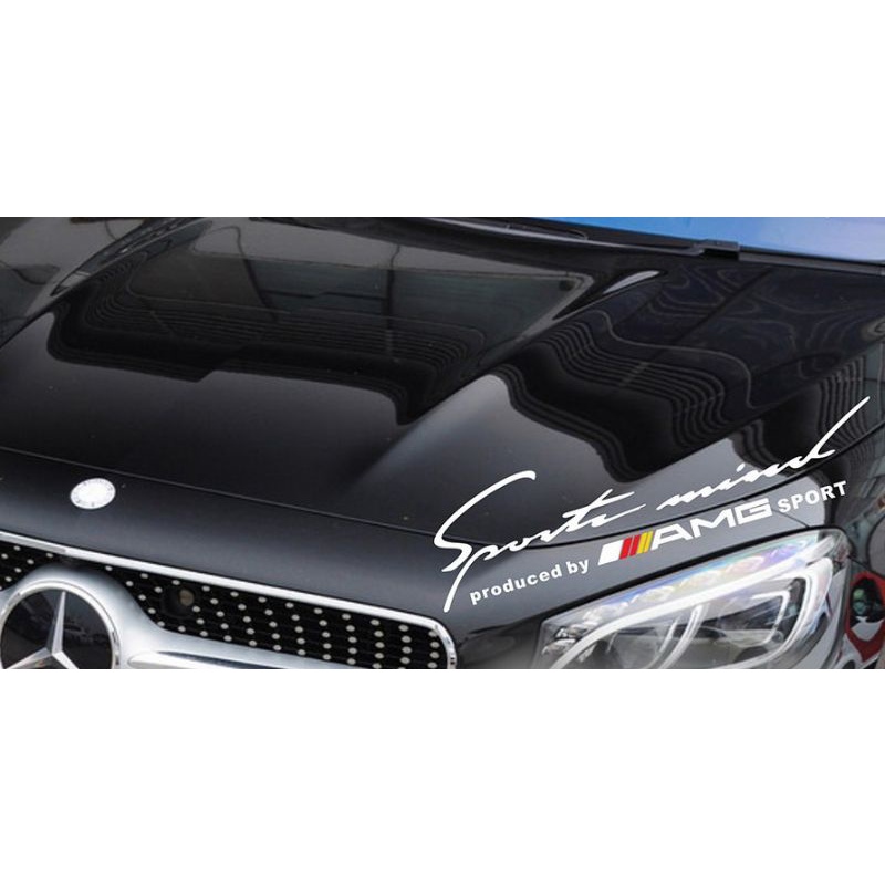 Tem decal sportmind AMG dán nắp capo xe hơi ô tô đẳng cấp