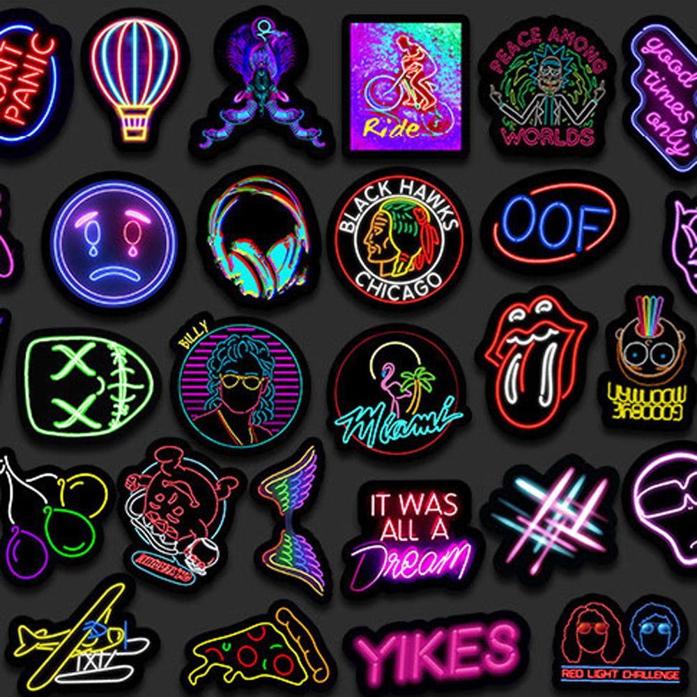 Nhãn Dán Trang Trí Hình Đèn Neon Độc Đáo DIY