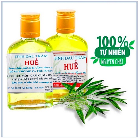 Tinh dầu tràm Huế nguyên chất chai dẹt 100ml HTMART