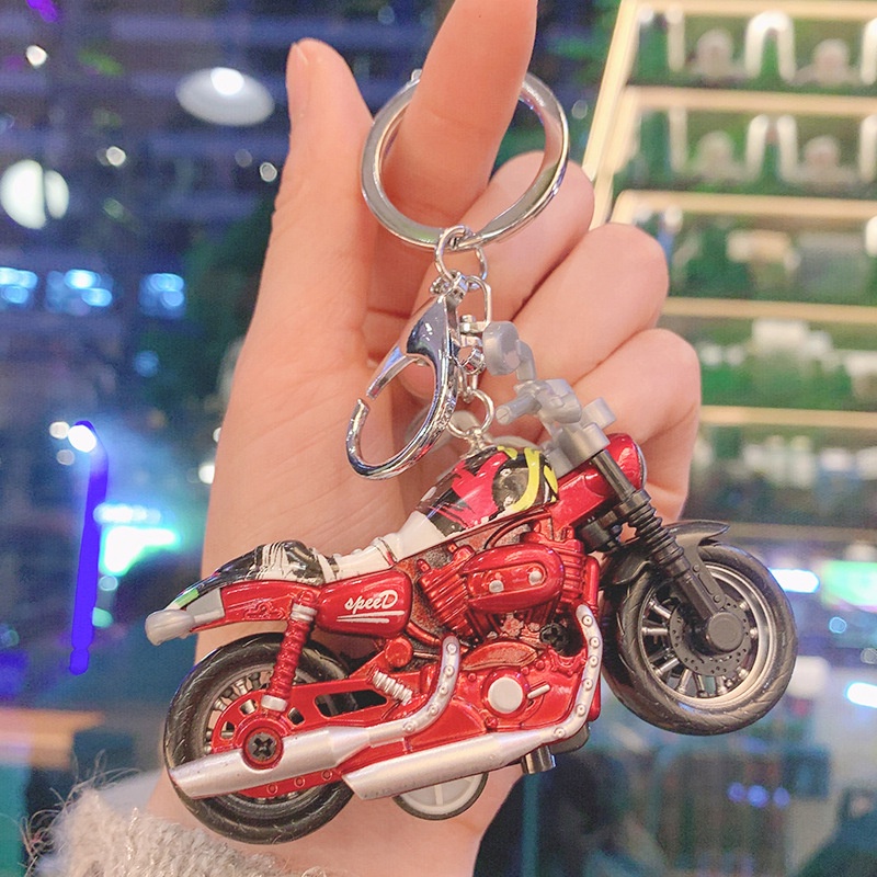 Móc Khóa Kim Loại Hình Xe Máy Hoạt Hình Mini