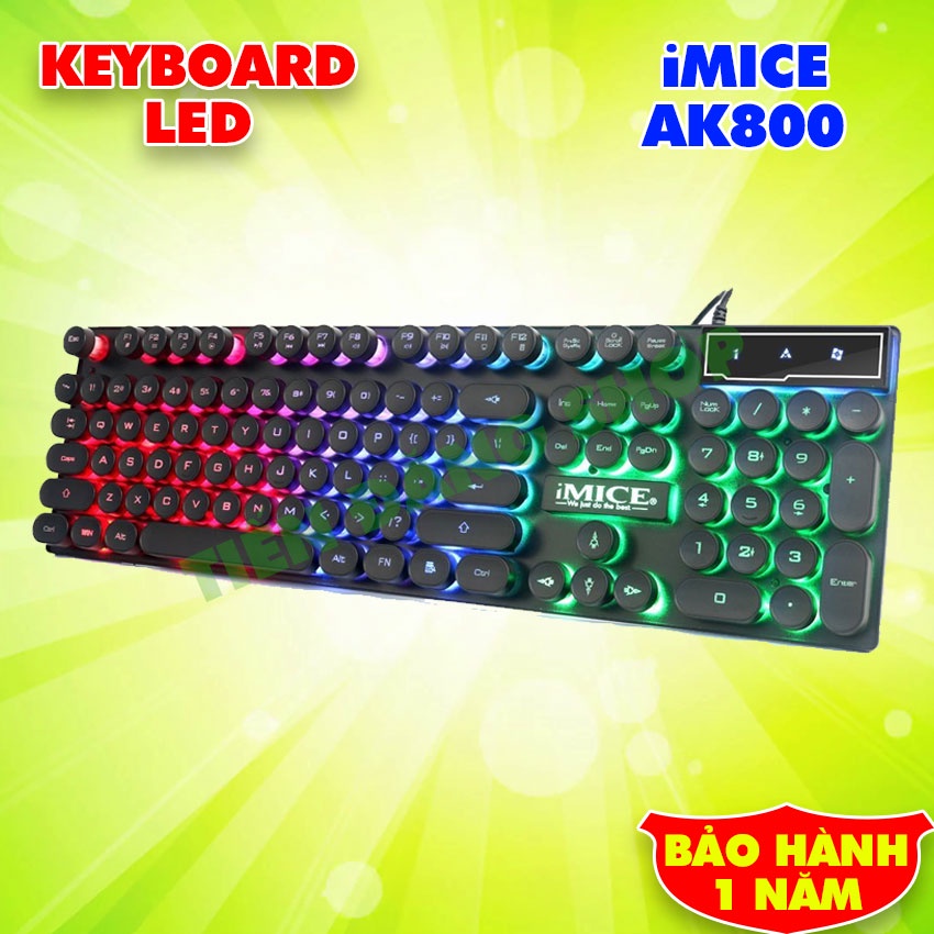 Bàn phím Keyboard iMICE AK800 giả cơ LED chuyên game có dây cổng USB Chính hãng