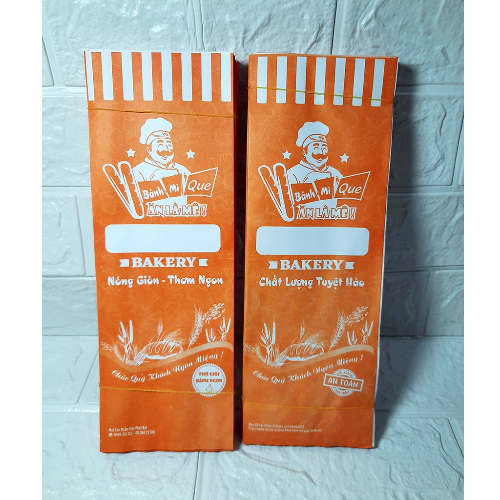 Túi giấy đựng bánh mì que 100 cái