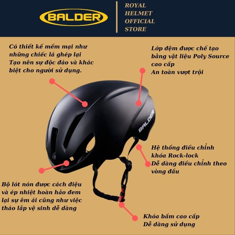 Mũ xe đạp thể thao BALDER TT1 B79 cao cấp ĐEN ĐỎ