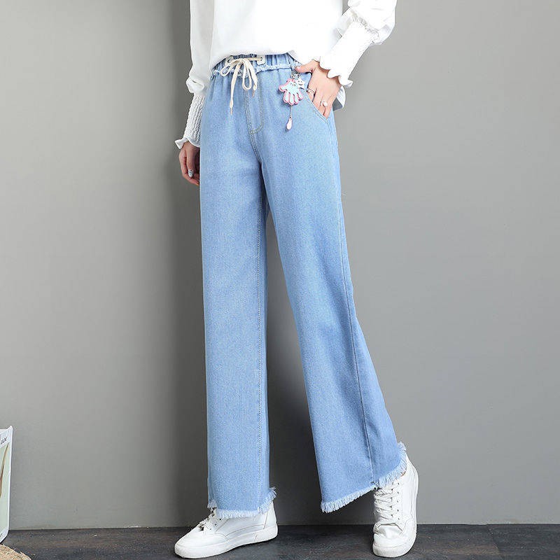 Quần Jeans Ống Rộng Thời Trang Cho Bé Gái Từ 12-13 - 14 Tuổi