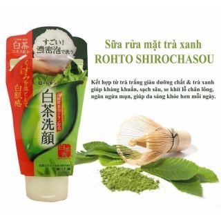 [NỘI ĐỊA NHẬT] Sữa rửa mặt trà xanh Rohto Shirochasou Green Tea Foam 120g