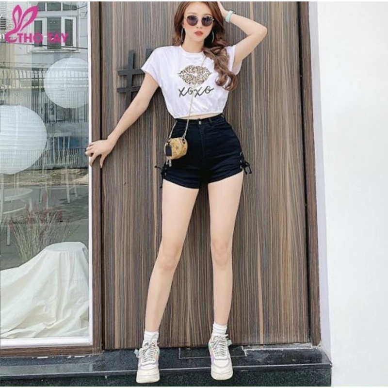 QUẦN KAKI NGẮN XỎ DÂY 2 BÊN