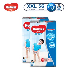 Combo 2 Tã Dán Huggies Dry Super Jumbo M76/L68/XL62/XXL56