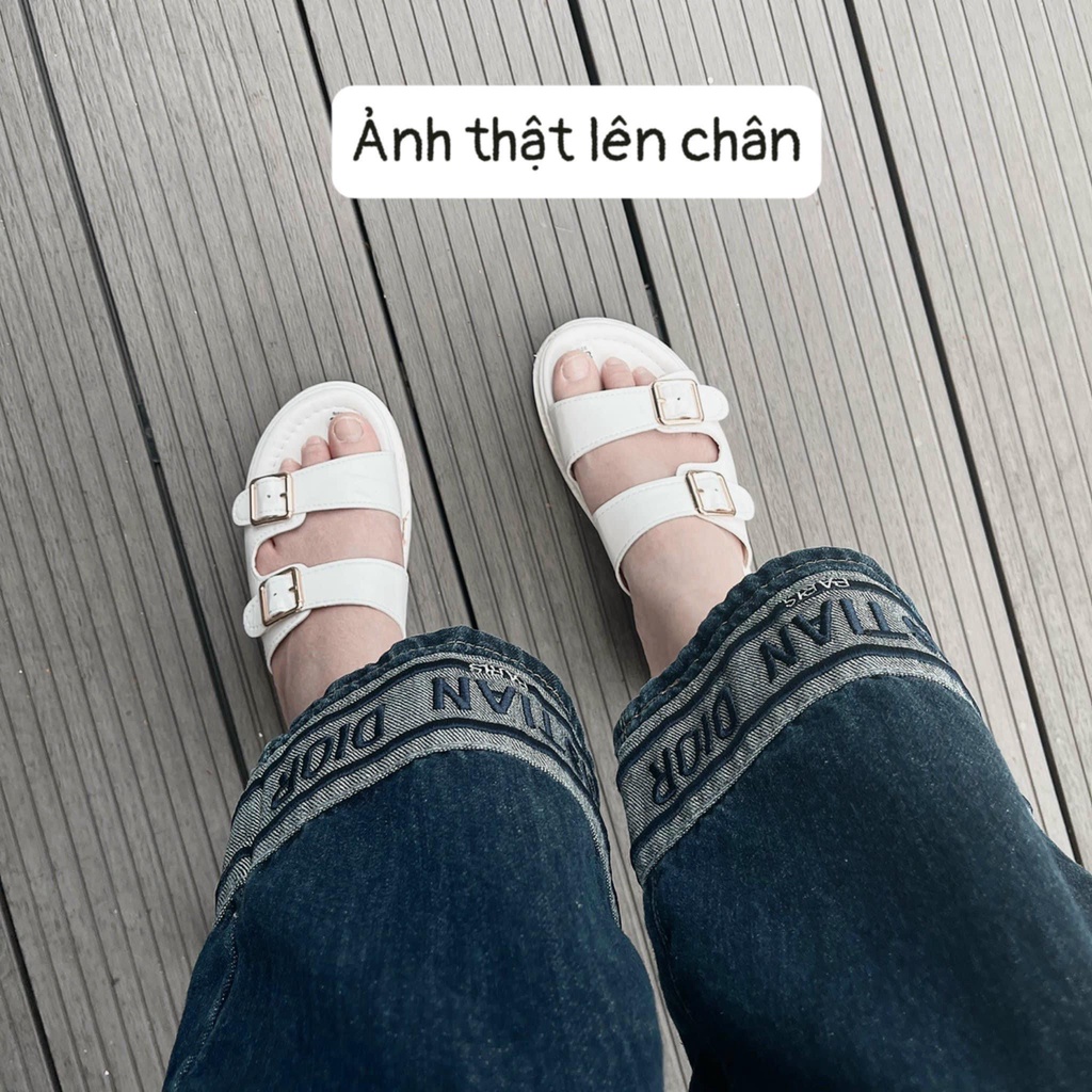 Dép trắng khoá đế cao kiểu mới